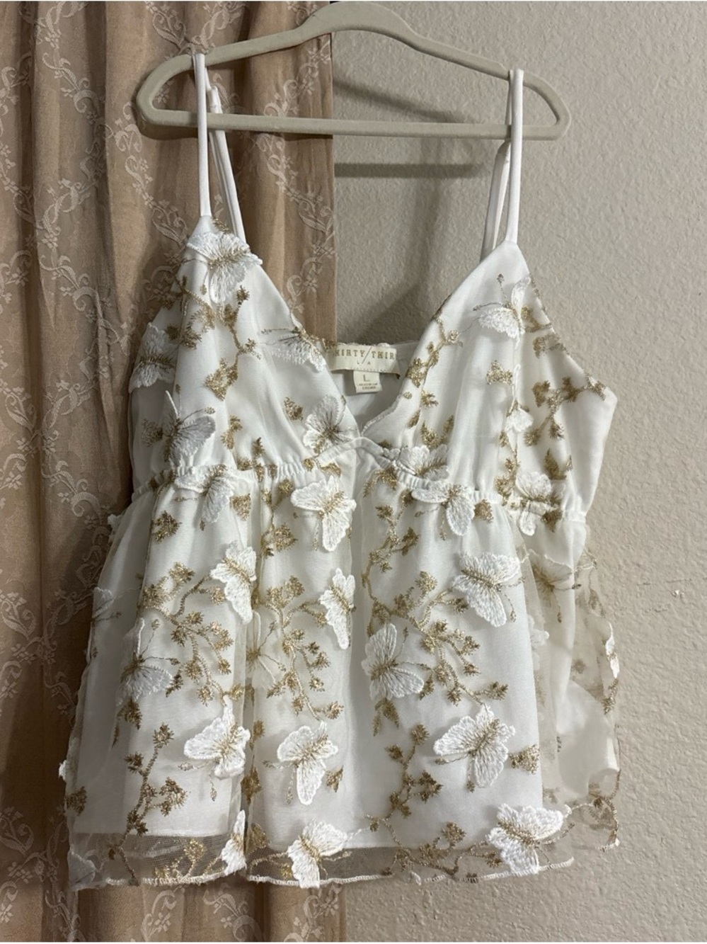 Girls White Floral Appliqué Party Dress